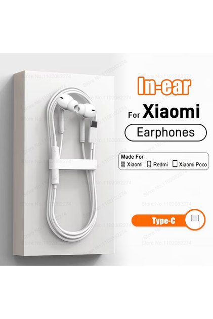 Type C Earplug Style Type C Wired Headphones For 3.5MM In-ear Sport Earphones With Mic Headset For
