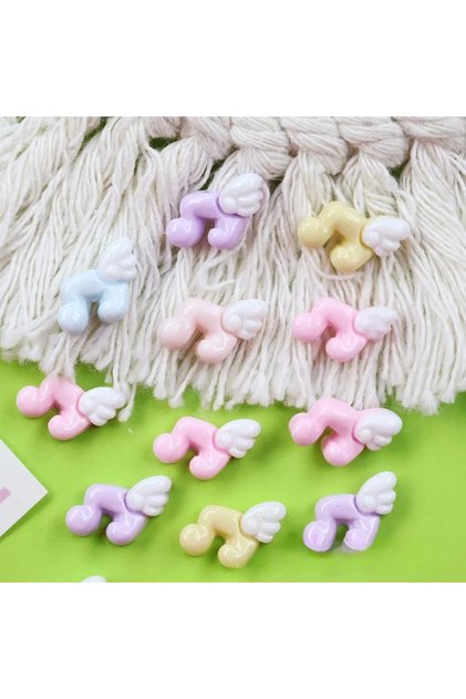 20pcs mix 20Pcs New Mini Wing Note Resin Accessories Cream Glue DIY Nail Care Wear Nail Earrings Pho