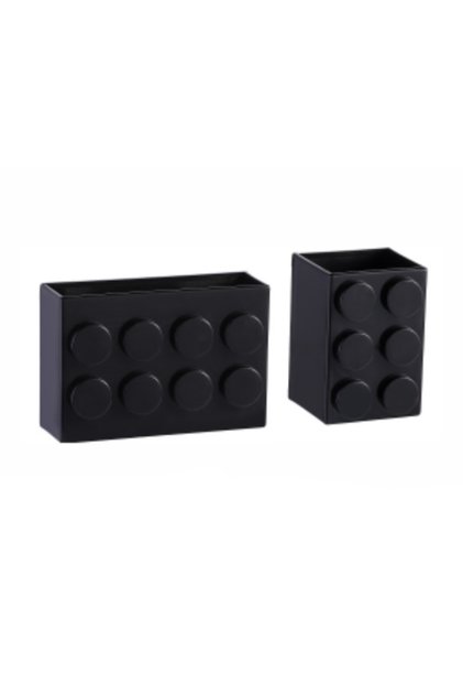 Black 2PCS/set Block-shaped Magnetic Storage Box Refrigerator Magnet Organizer Fridge Door Punch-fre