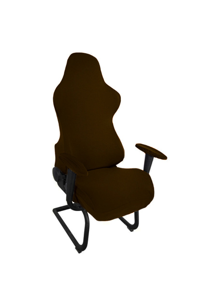 Dark Brown Ergonomic Office Computer Game Chair Slipcovers Stretchy Polyester Reclining Racing Gamin