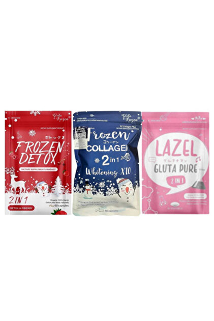 【雪月花】パタ#3 Ripples Gluta　SET Frozen Set of 3 Thai Supplements — Detox / Collagen / Lazel Gluta