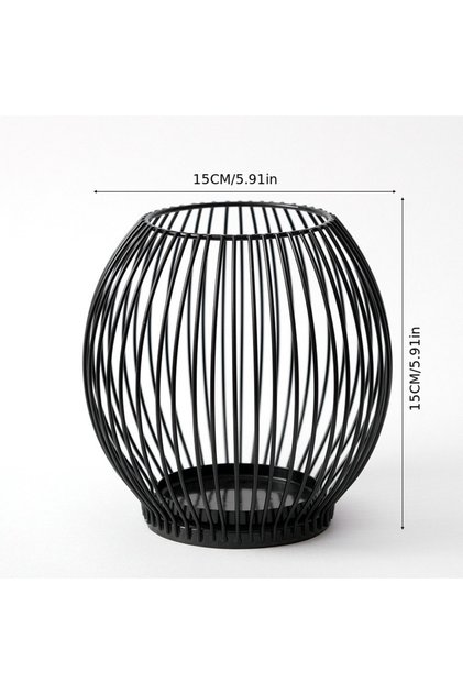 Black small Metal Cage Candlestick Party Home Pillar Candle Holder Candles Stand for Valentine's Day