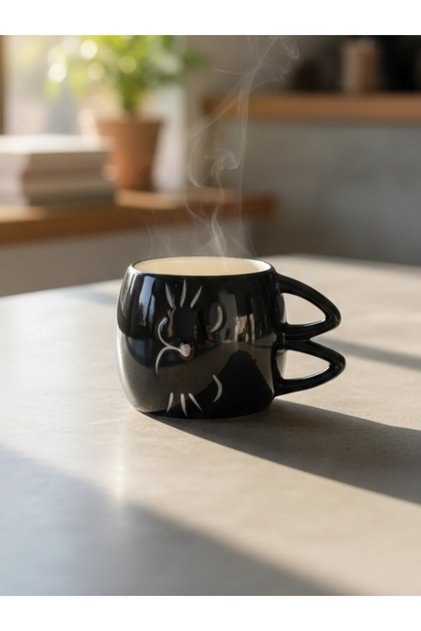 3D Animal Figured Ceramic Mug with Ear Handles 460 ml