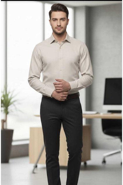 Long Sleeve Slim Fit (Tight Fit) Non Iron Fabric Soft Cotton Satin Men's Shirt
