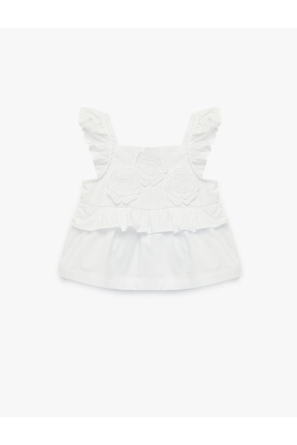 Baby Girl'S White Baby Girl'S Blouse Ss