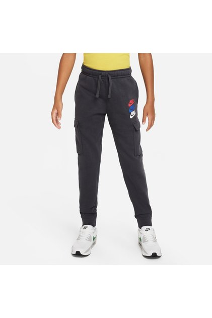 Sportswear Fleece Cargo Cepli Çocuk Gri Günlük Eşofman Altı Kışlık