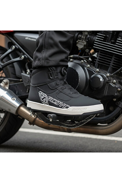Mt084-2 Atop Lace-Up Protected Motorcycle Boots
