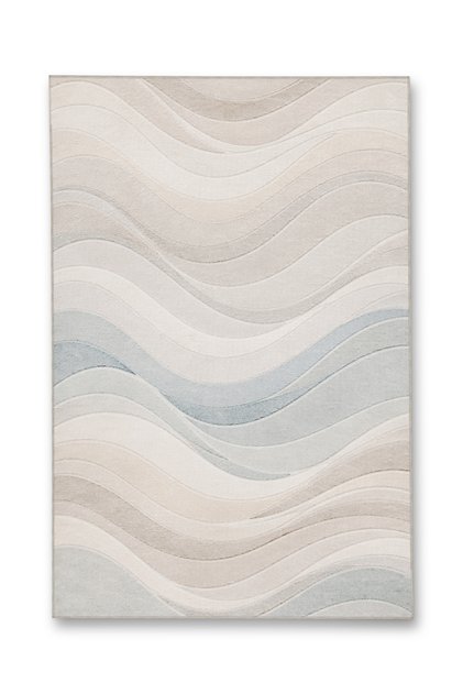 Mosso White Wave Detailed Woven Base Modern Decorative Carpet Mosso2090