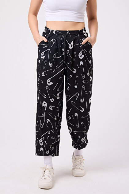 Women's Street Style Baggy Trousers with Cuff Detail