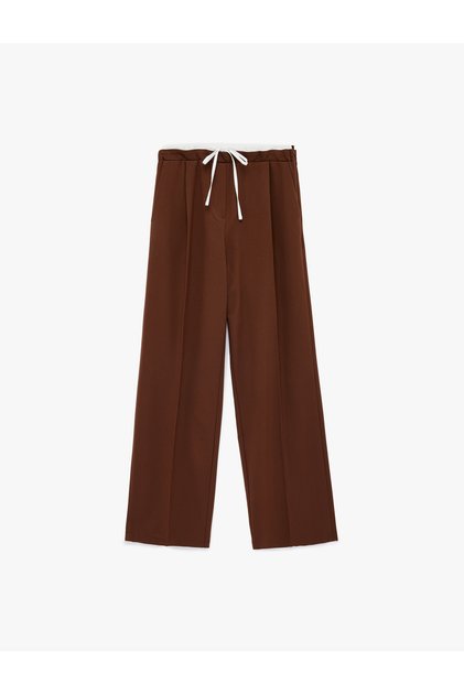 Women'S Brown Wide Leg Trousers