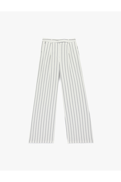 Women'S Navy Stripe Wide Leg Pants
