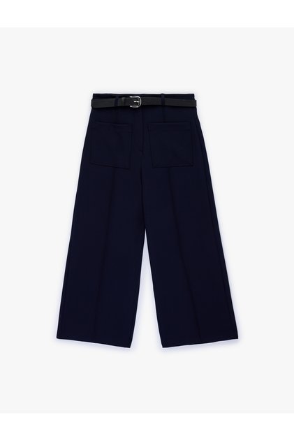 Women'S Navy Belted Pants