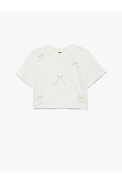Girl'S Ecru Printed T-Shirt