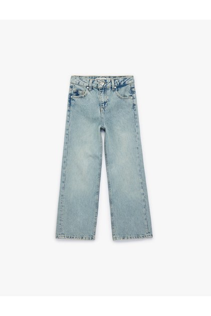 Girl'S Light Indigo Wide Leg Jeans