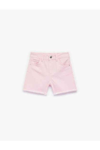 Girl'S Pink Straight Fit Denim Shorts