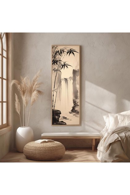 Ahşap Çerçeveli Panoramik Oturma Odası Salon Tablosu UZ0366