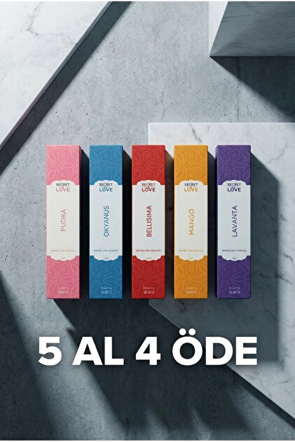 5 AL 4 ÖDE! Oda Kokusu Koleksiyonu 5’li Set Pudra Okyanus Bellisima Mango Lavanta Cam Şişe 50 ml