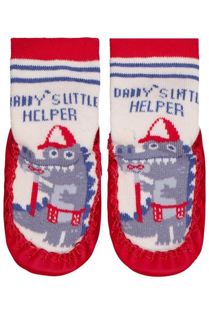 Dinosaur Baby Boys Towel Socks - Red
