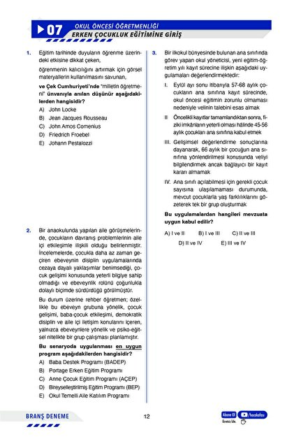 hoca kafası yayınları 2026 MEB – AGS ÖABT Okul Öncesi Öğretmenliği