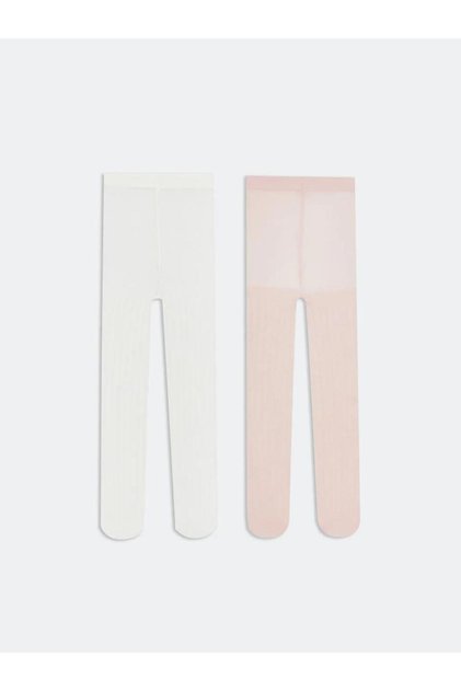Pink Thin Girls' Pantyhose 2-Pack (S6)