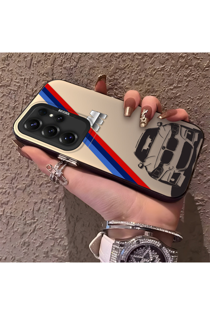Samsung Galaxy S25 Ultra Compatible Silicone Bmw Patterned Edge Hard Back Anti-Fall Phone Case