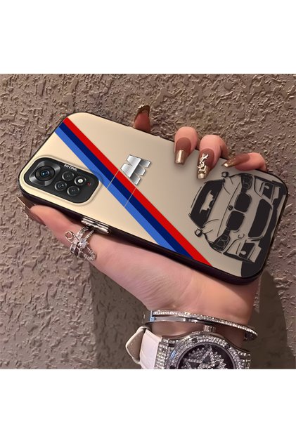 Redmi Note 11S Compatible Silicone Bmw Patterned Edge Hard Back Anti-Fall Phone Case