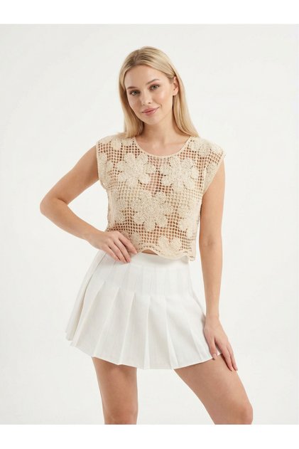 Women's Zero Sleeve Flower-Patterned Bluz