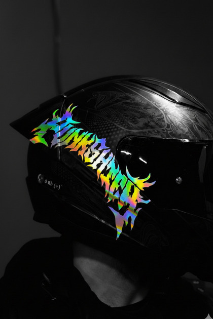 Punk Sticker Label with Tribal Font for Motorcycle and Helmet (1 Piece)