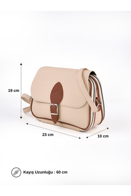 Women's Crossbody Bag with Flap and Zipper, Multi-Compartment Shoulder Bag