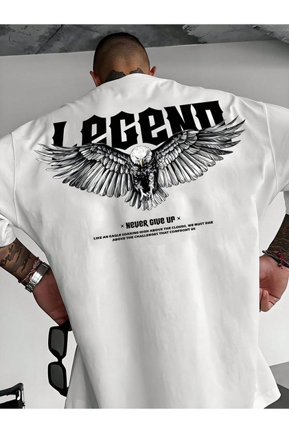 Legeno Never Give up Back Printed Tshirt