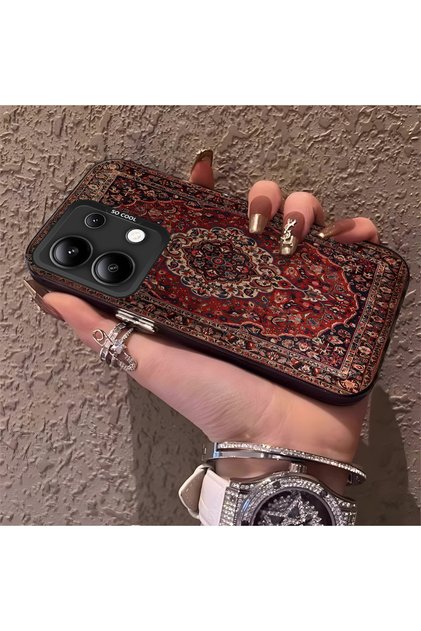 Redmi Note 13 Compatible Rug Patterned Silicone Edge Hard Back Anti-Fall Phone Case