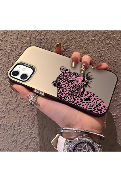iPhone 12 Compatible Silicone Edge Hard Back Anti-Fall Phone Case Pars Patterned