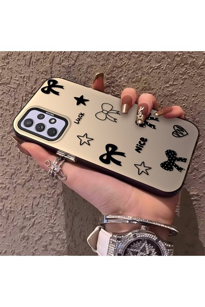 Samsung Galaxy A72 Compatible Silicone Edge Hard Back Anti-Fall Phone Case Small Bow