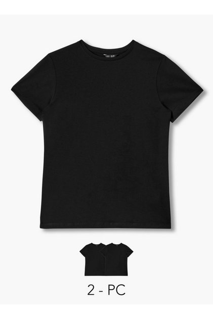 Women Crew Neck Short Sleeve T-shirt - Set of 2