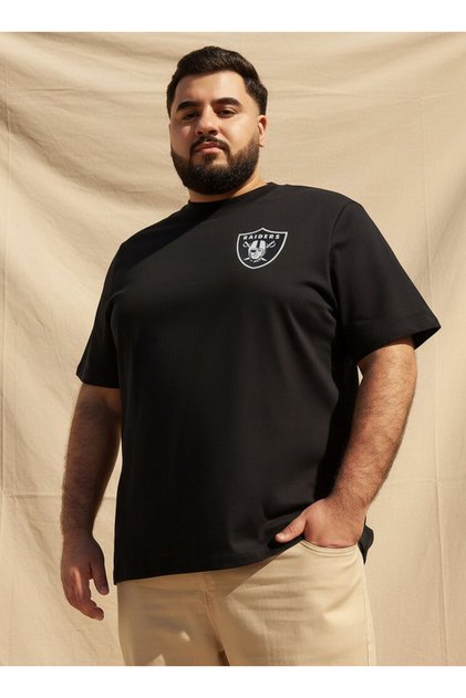 Men Regular Fit Round Neck Short Sleeve Las Vegas Raiders Print T-shirt