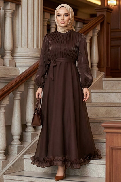 long sleeve hijab prom dresses Elegant Arabic Muslim Women Formal Dress Full Sleeves Robes De Soire A-Line Chiffon High Neck Ribbons Dubai Evening Prom Dress