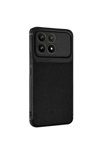 Mi Poco F8 Pro Kılıf Kamera Korumalı Karbon Görünümlü Focus Negro Kapak
