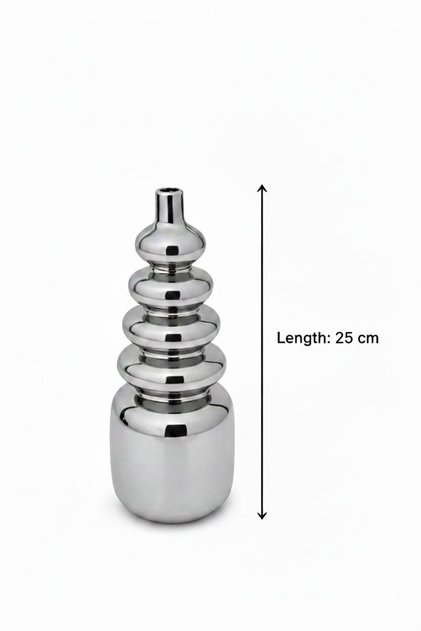 silver ceramic vase