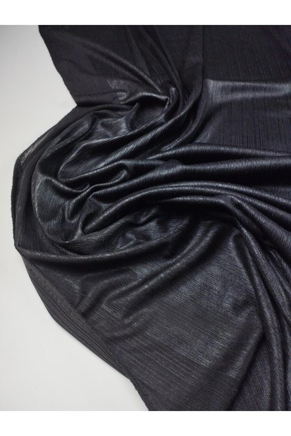 Black Shiny Foil Jersey Fabric Width: 140 cm