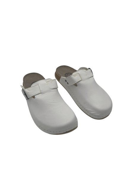 Women's White Orthopedic Daily Slippers with Buckle – Narrow Fit Comfortable Daily Home & Work Slippers