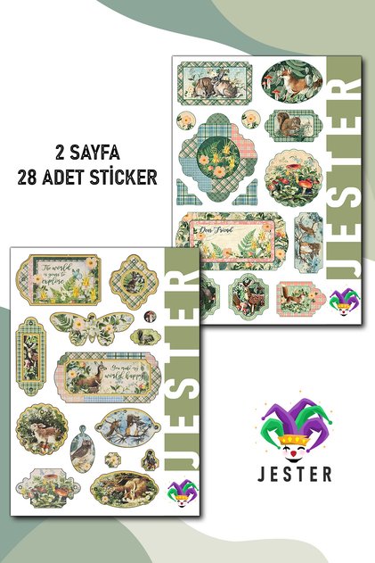 Green Themed 2-Pack Stickers, Decals, Diary, Agenda, Planner, Bullet, Journal, Scrapbook