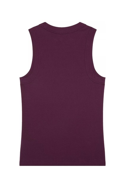 Calvin Klein Kadın Sl Monogram Rib Tank Atlet - Mor - Fiyatı