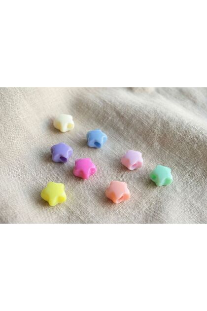 25 Pieces Colorful Acrylic Star Beads Set - Mixed Pack - Jewelry Design Material 13 mm B:122