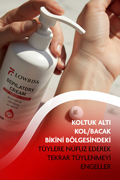 LOWRISS Lazer Etkili & Tüy Dökücü & Tüy Azaltıcı Krem Tüm Vücud