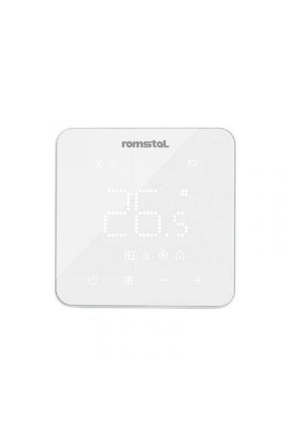 Termostat digital universal cu fir, Romstal EcoHeat 300, Alb, HT-76, neprogramabil, de perete, Alimentare cu baterii