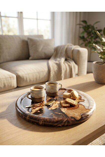 resinwoodliving Falcı – Zeytin Ağacı & Epoksi Sunum Tepsisi