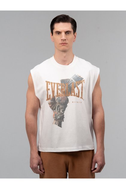 Boxing Heritage Oversize White Men's Sleeveless T-Shirt