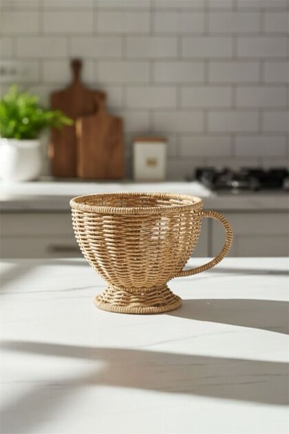 Coș de flori din ratan Favorite 9151, organizator decorativ din răchită