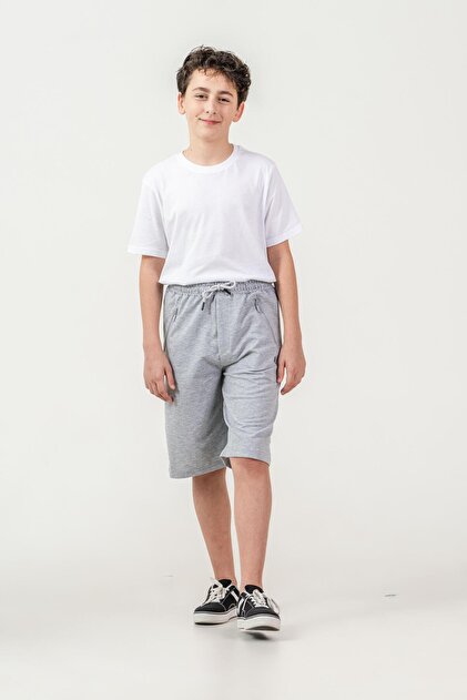 Sport Printed Pockets Zippered Boys' Shorts