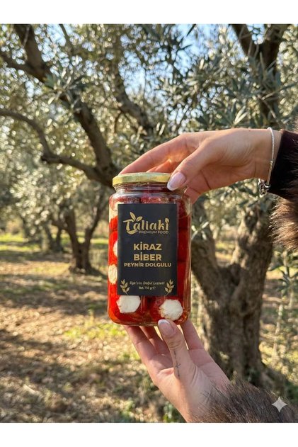 Peynir Dolgulu Kiraz Biber 750 gr Hafif Acılı Gurme Lezzet